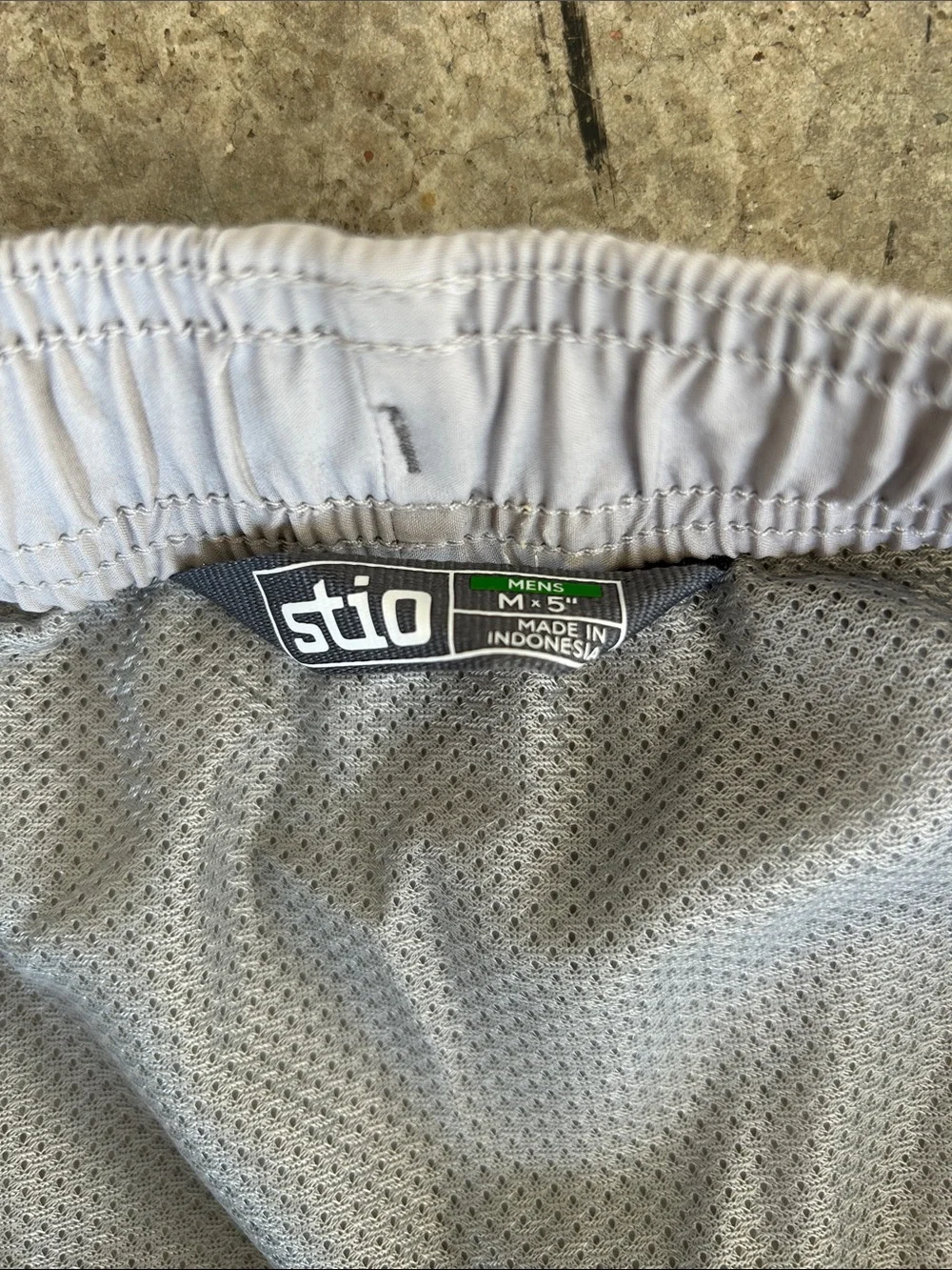 Stio Light Gray Swim Trunks with Orange Drawcord